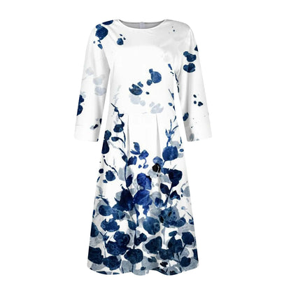 Traf Women 2025 Women'S Casual And Fashionable 3/4 Sleeve Pocket With Back Zipper Dress