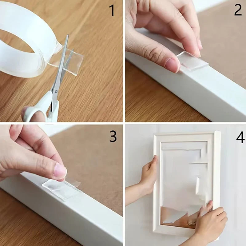 Nano Double sided Adhesive Tape Extra Strong Waterproof Transparent Traceless Tape Thickened Reusable Decorative Tape Home Tools - AMULET RING STORE