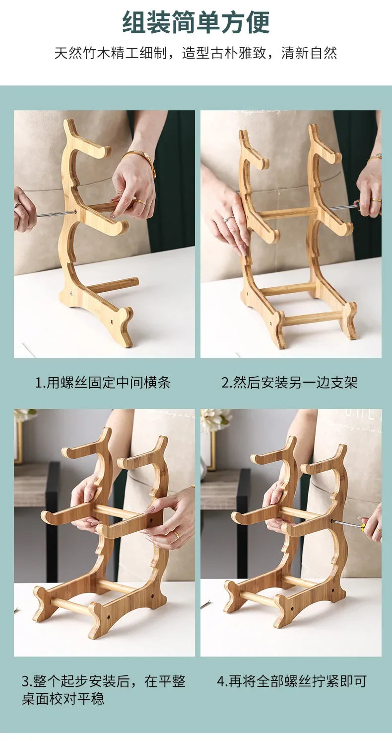 2/3 Layer Table Plates Dinnerware Wooden Kitchen Fruit Bowl with Floors Partitioned Dish Candy Cake Trays Fruit Plate Salad Bowl - AMULET RING STORE