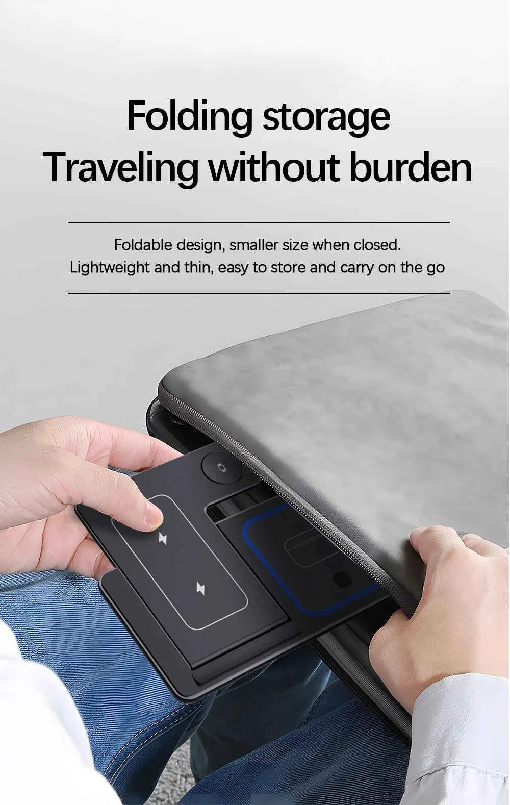 30W LED Fast Wireless Charger Stand 3 in 1 Foldable Charging Station For iPhone 15 14 13 12 11 Apple Watch 9 8 7 6 5 Airpods Pro