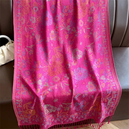 Elegant Ethnic Autumn Cashmere Shawl for Women Jacquard Pashmina Scarves Bufandas De Invierno Mujer Female Foulard Stoles Scarf - AMULET RING STORE