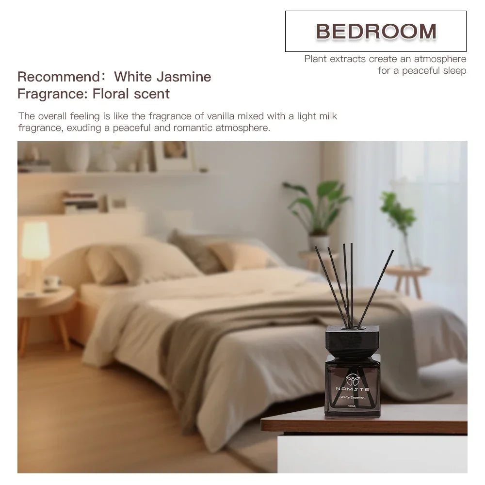 NAMSTE 100ML Reed Diffuser Stick Fragrance oil Aromatherapy Flameless Hotel Home SPA Aromatherapy Air Freshener Fragrance Scent - AMULET RING STORE