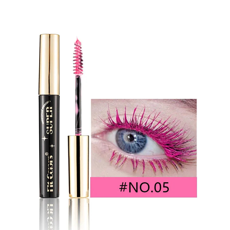 14 Colors Waterproof Mascara 5D Silk Fiber Mascara Lash Color 3D Mascara Eyelash Extension Thick Lengthening Eye Lashes Cosmetic - AMULET RING STORE