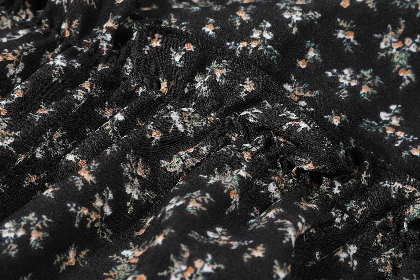 High Waist Vintage Floral Printed Women's Umbrella Skirts 2025 New Spring Autumn Black Casual Loose Straight A-line Skirt Female