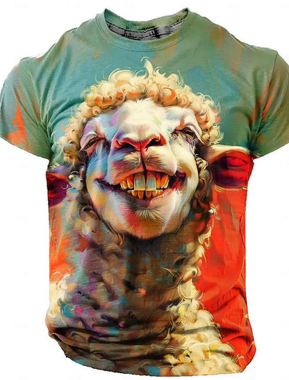 Men's Animal Funny T Shirt Short Sleeve T shirt 3D Print O-Neck Shirt Exaggerated Designer Party Summer Casual Clothing Apparel - AMULET RING STORE