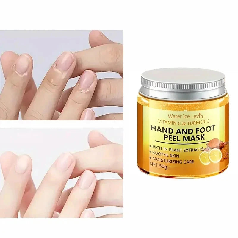 Vitamin c and turmeric hand wax mask for hands and feet, smoothing skin, gently cleansing hand mask, illuminating hand skin - AMULET RING STORE