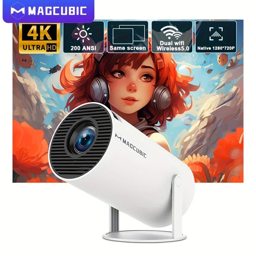 Magcubic HY300 Pro Projector 200ANSI Native 720P Wireless Screen Mirroring System Dual Band WiFi Hi-chip A3100 for Home Theater