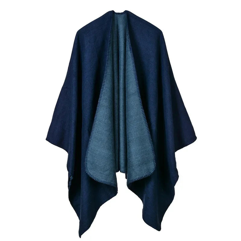 Winter Fashion Poncho Women Capes Scarf Imitation Cashmere Ladies Scarves Warm Shawls Wraps Woman Ponchos Bufanda Mujer Foulard