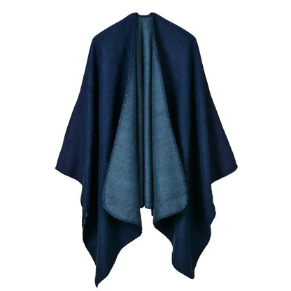 Winter Fashion Poncho Women Capes Scarf Imitation Cashmere Ladies Scarves Warm Shawls Wraps Woman Ponchos Bufanda Mujer Foulard