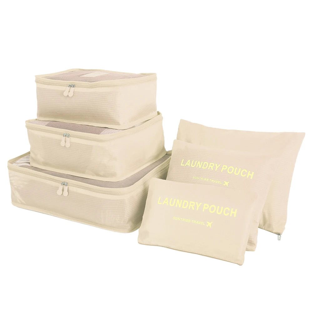 8/7/6 Pieces Set Travel Organizer Storage Bags Suitcase Packing Cubes Set Cases Portable Folding Luggage Clothes Shoe Tidy Pouch - AMULET RING STORE