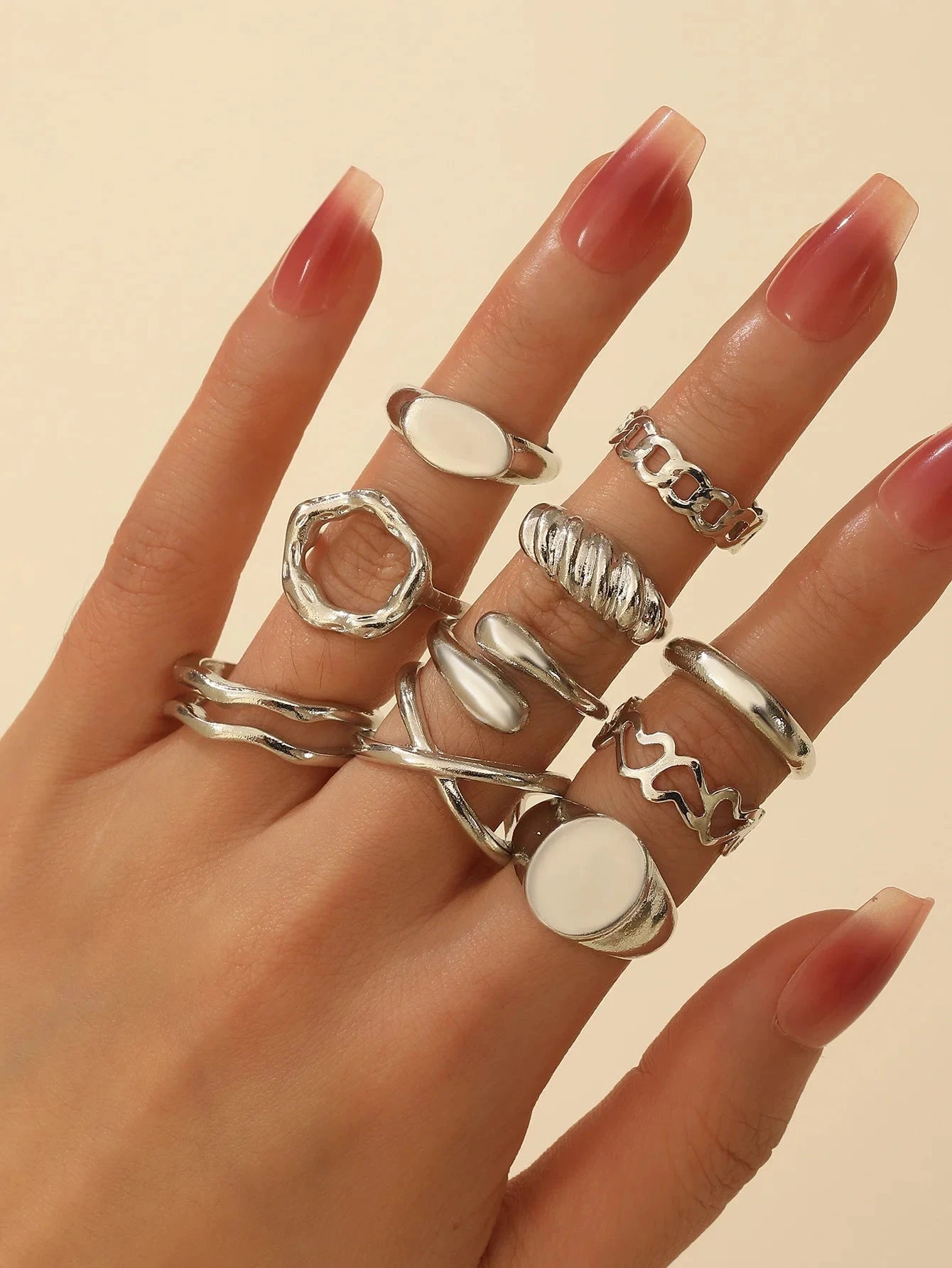 30 Pieces Of classic and Elegant Women's Stackable Rings, Fashionable And Exquisite, With Water Diamonds And Gold, Are Everyday - AMULET RING STORE