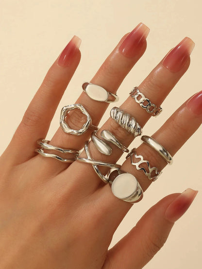30 Pieces Of classic and Elegant Women's Stackable Rings, Fashionable And Exquisite, With Water Diamonds And Gold, Are Everyday - AMULET RING STORE