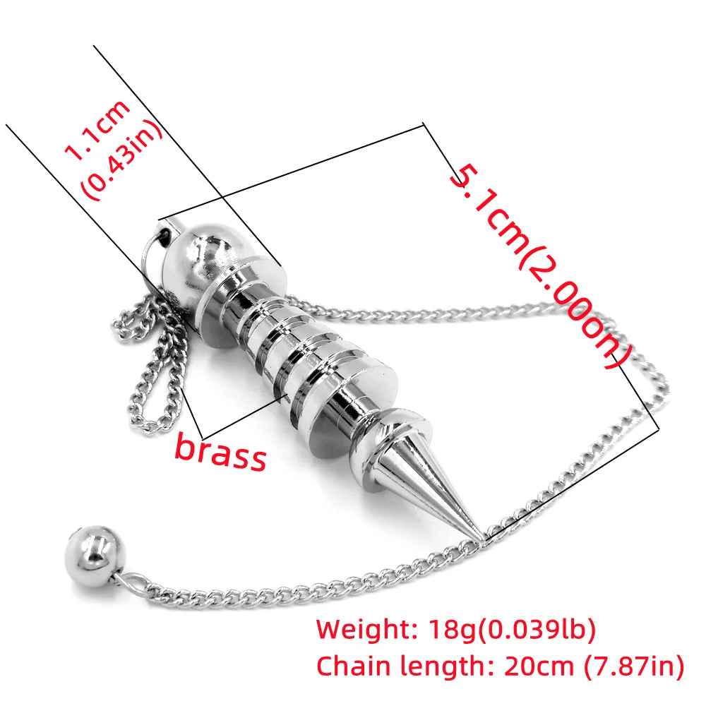 Bronze Metal Copper Spiritual Point Pendulum for Divination Healing Dowsing Wicca Balancing Pointed Cone Pendant Pendulum