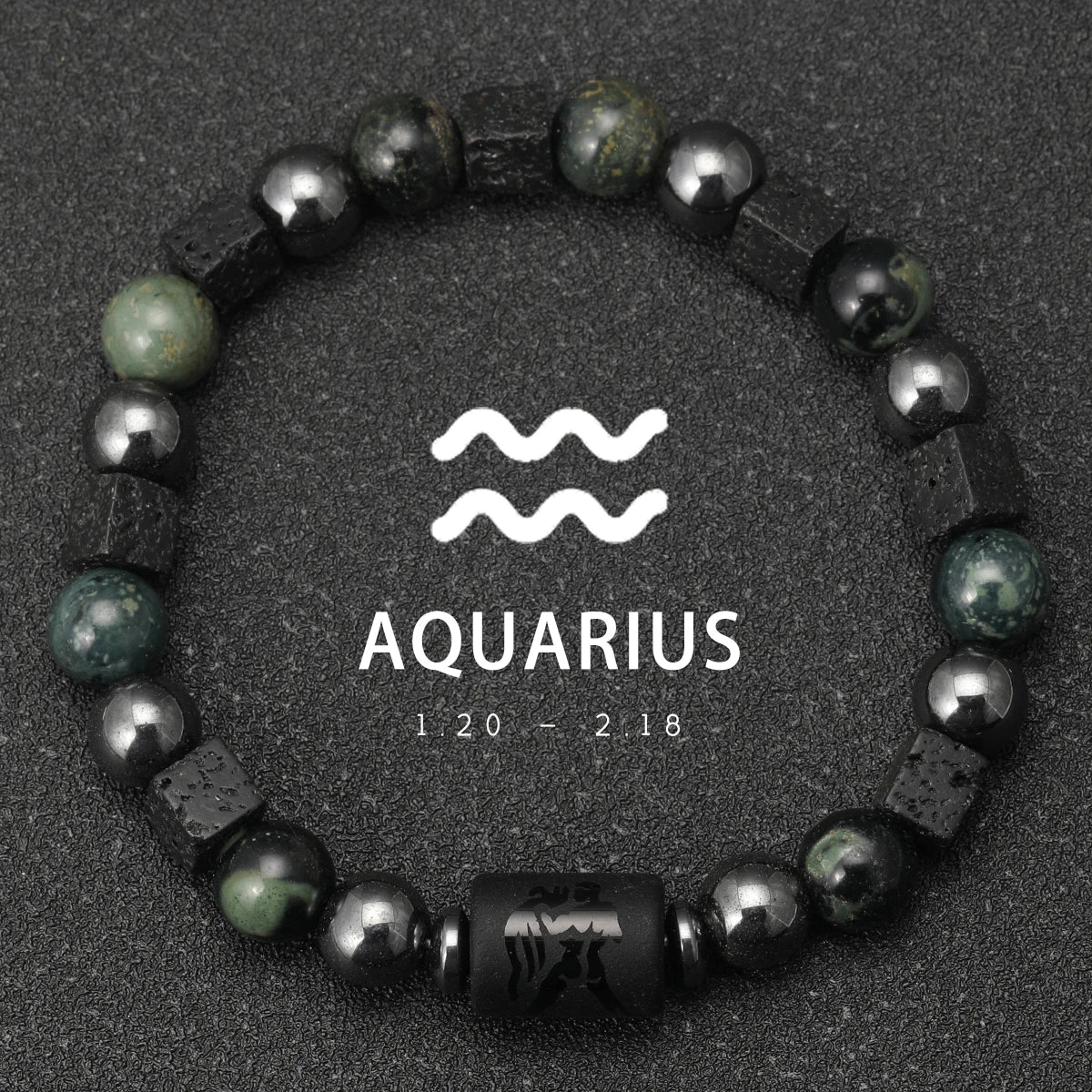 12 Zodiac Signs Natural Stone Bracelets Taurus Cancer Virgo Pisces Bracelets Ladies Men Couples Gift Bracelet aquarius
