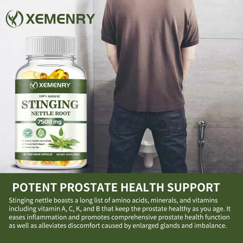 Stinging Nettle Root Capsules - Promotes Prostate and Urinary Tract Health, Reduces Urinary FrequencyCapsule