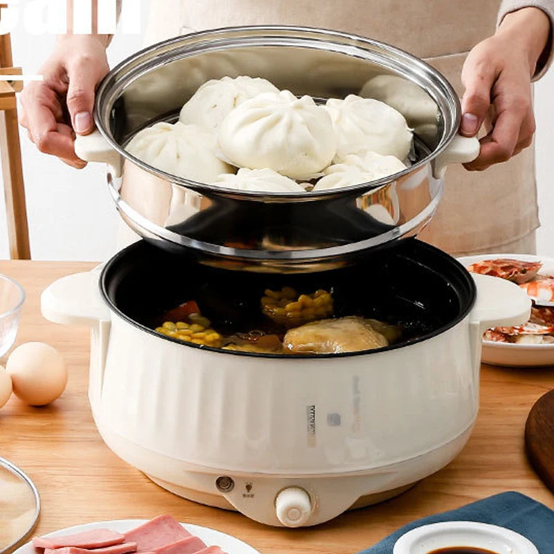 1.7L Multicooker Single/Double Layer Electric Pot 1-2 People Household Non-stick Pan Hot Pot Rice Cooker Cooking Appliances - AMULET RING STORE