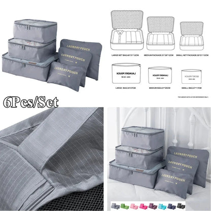 8/7/6 Pieces Set Travel Organizer Storage Bags Suitcase Packing Cubes Set Cases Portable Folding Luggage Clothes Shoe Tidy Pouch - AMULET RING STORE