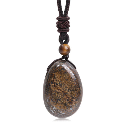 Casual Simple Natural Water Droplet Pendant Necklace Amethyst Opal Obsidian Red Agate Pendant Adjustable Cord Chain Necklace