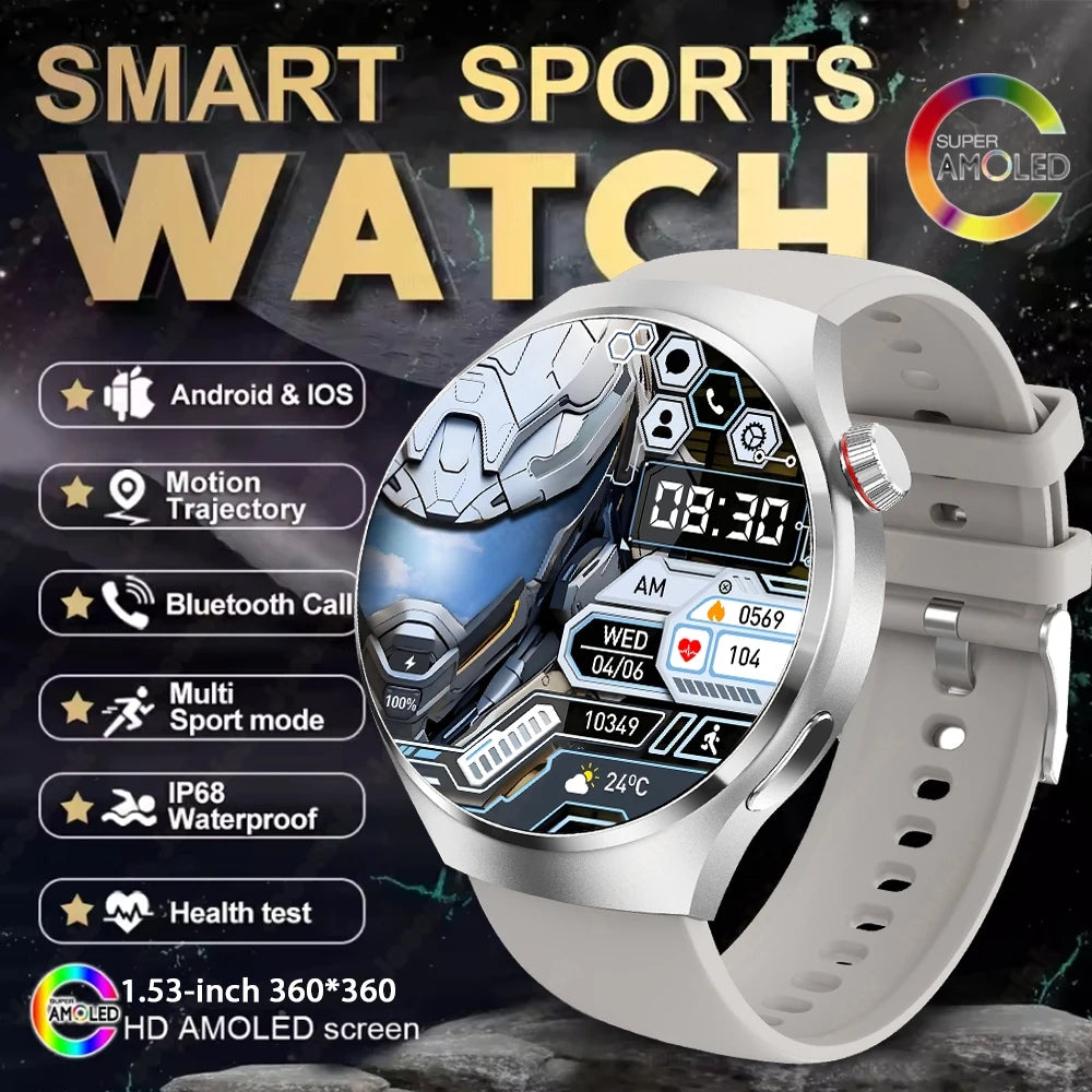 2025 New For HUAWEI GT Series Smart Watch Men AMOLED Screen Heart Rate Health Monitoring Bluetooth Call Business Smartwatch Man