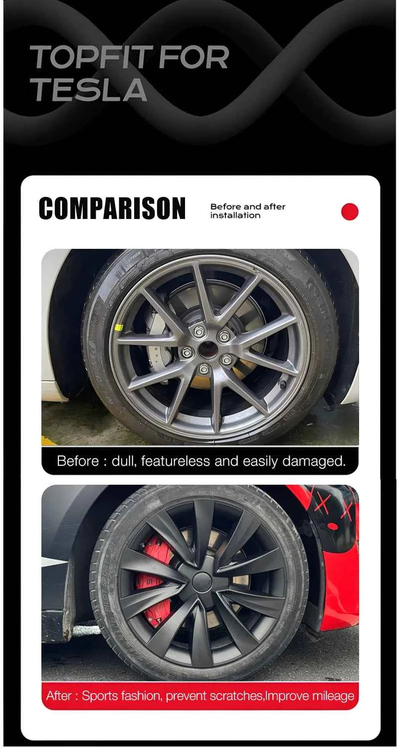 4PCS Wheel Cover 18 Inch for Tesla Model 3 Aero HubCap Performance Replacement Wheels 2018-2023 Full Rim Car Accessories 2022