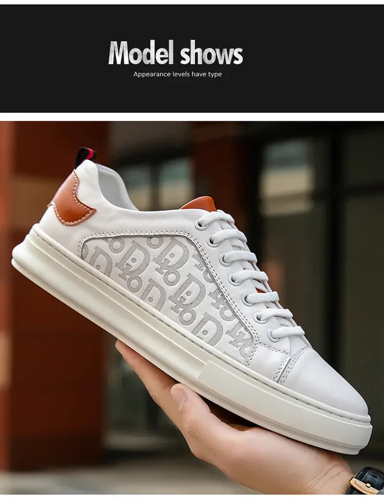 Leisure Shoes 2025 New Wear-resistant Fashion Shoes Anti-slip Anti-odor Leather Sports Thick Soles All Match Street Men's Shoes - AMULET RING STORE