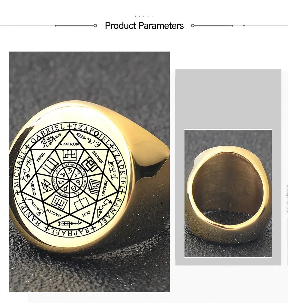 YILUOCD Seal of The Seven Archangels Rings for Men