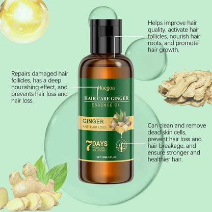 Ginger Hair Growth Serum 7 Days Fast Regrowth Essential Oil Anti Hair loss Prevent Hair Dry Frizzy Damaged Repair Care Products