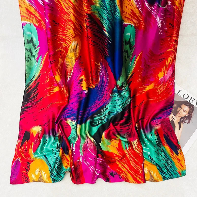 Spring Scarf Women's Luxury Design Polyester Material Smooth Scarf Soft Shawl Beach - AMULET RING STORE