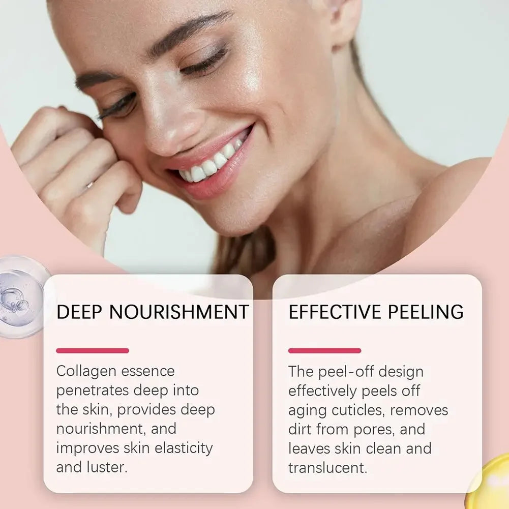 Collagen Overnight Wrapping Peel Off Facial Mask, Korean Collagen Night Wrapping Mask Deeply Hydrates Night Care Mask Cream 75ml - AMULET RING STORE