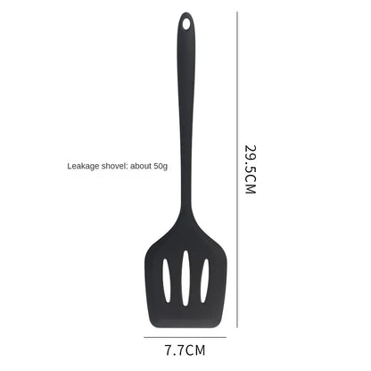 8ps Household black Silicone kitchenware 8-piece set of Chinese spaghetti spoon salad spaghetti spaghetti spaghetti，Rice spoon，