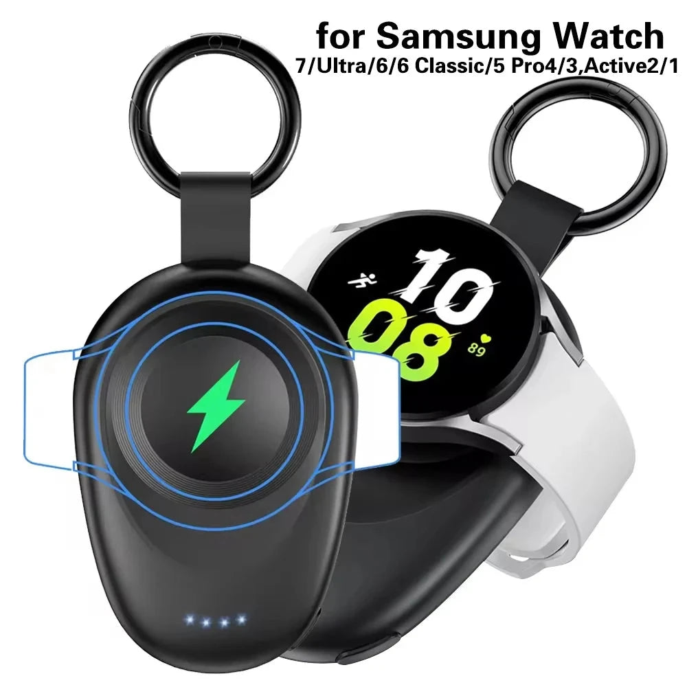 NEWDERY Magnetic Keychain Charger for Samsung Galaxy Watch 7/Ultra/6/6 Classic/5 Pro/4/3,Active2/1 Portable Wireless Power Bank