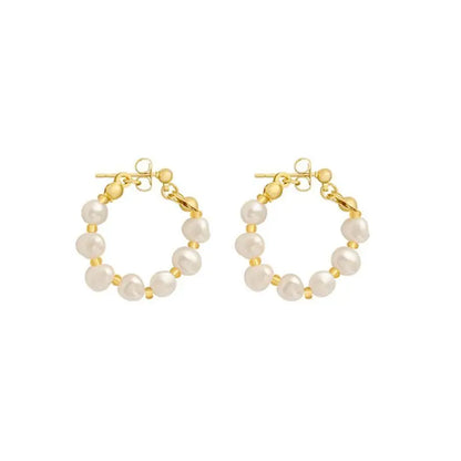 Personality Fashion 14k Gold Filled Natural Freshwater Pearl Ladies Tassels Stud Earrings Jewelry For Women Anti Allergy