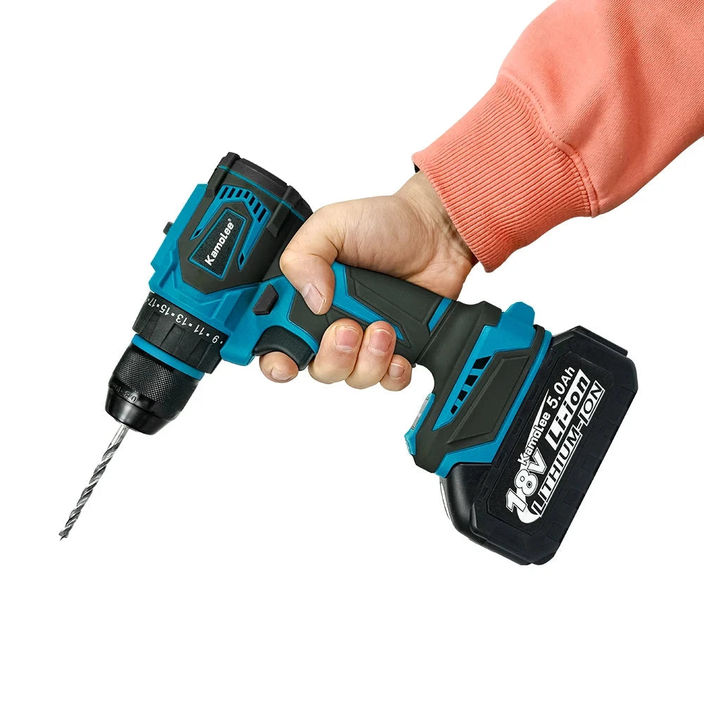 Kamolee 10mm Cordless Electric Impact Drill Electric Screwdriver Home DIY Power Tools For Makita 18V Battery - AMULET RING STORE