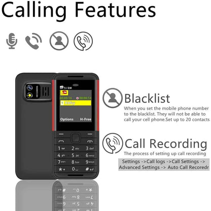 SERVO BM5310 3 SIM Card 3 Standby Mini Mobile Phone Auto Call Recorder Bluetooth Dial Speed Dial Magic Voice 1.3" Small Phone