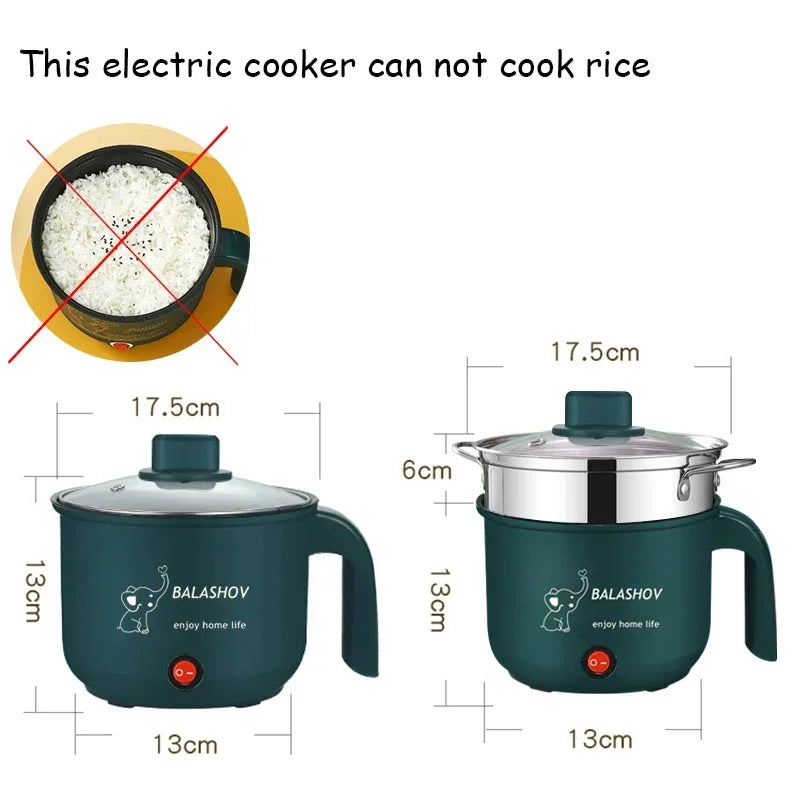 Mini Electric Cooker Non-stick Cooking 1-2 People Double Hot Pot steamer Hot Pot Multifunction Electric Cooker for Home 110V US - AMULET RING STORE