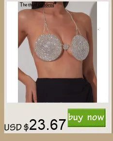 Sexy see through black rhinestone Crop Top Women 2025 Summer Sparkly fishnet beach Party Tank Top night club outfits Tops smock - AMULET RING STORE