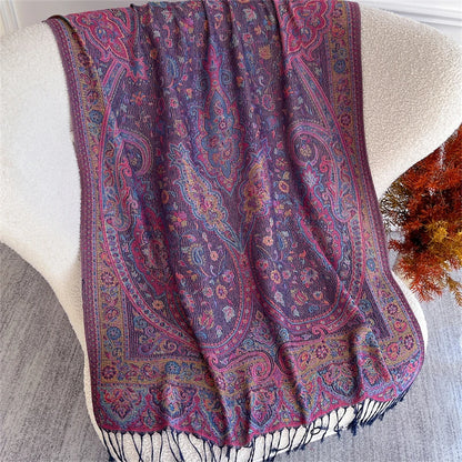 Autumn Bohemian Ethnic Paisley Cashmere Shawls Scarf for Women Warm Jacquard Pashmina Scarves Print Design Lady Foulard Stoles - AMULET RING STORE