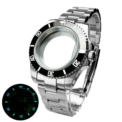 40mm 200m Waterproof NH34 NH35 NH36 Watch Case Accessories for Oyster Band SUB Watch Maker 120clicks BGW9 blue lume Bezel - AMULET RING STORE