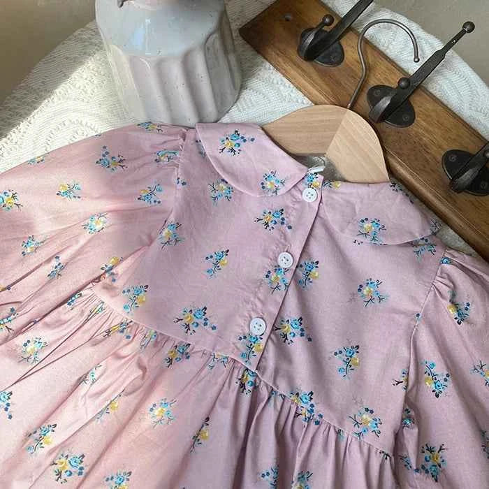 2024 New Autumn 0-3Yrs Kids Princess Dress Baby Bodysuits Long Sleeved Cotton Print Infant Baby Girls Party Dress Sister Clothes