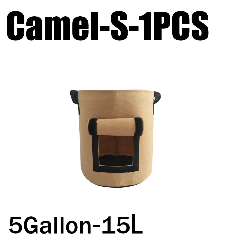 2 Size Felt plant grow bags nonwoven fabric garden potato pot greenhouse vegetable growing bags moisturizing vertical tools - AMULET RING STORE