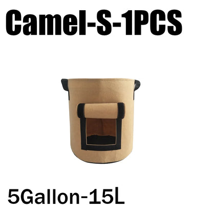 2 Size Felt plant grow bags nonwoven fabric garden potato pot greenhouse vegetable growing bags moisturizing vertical tools - AMULET RING STORE