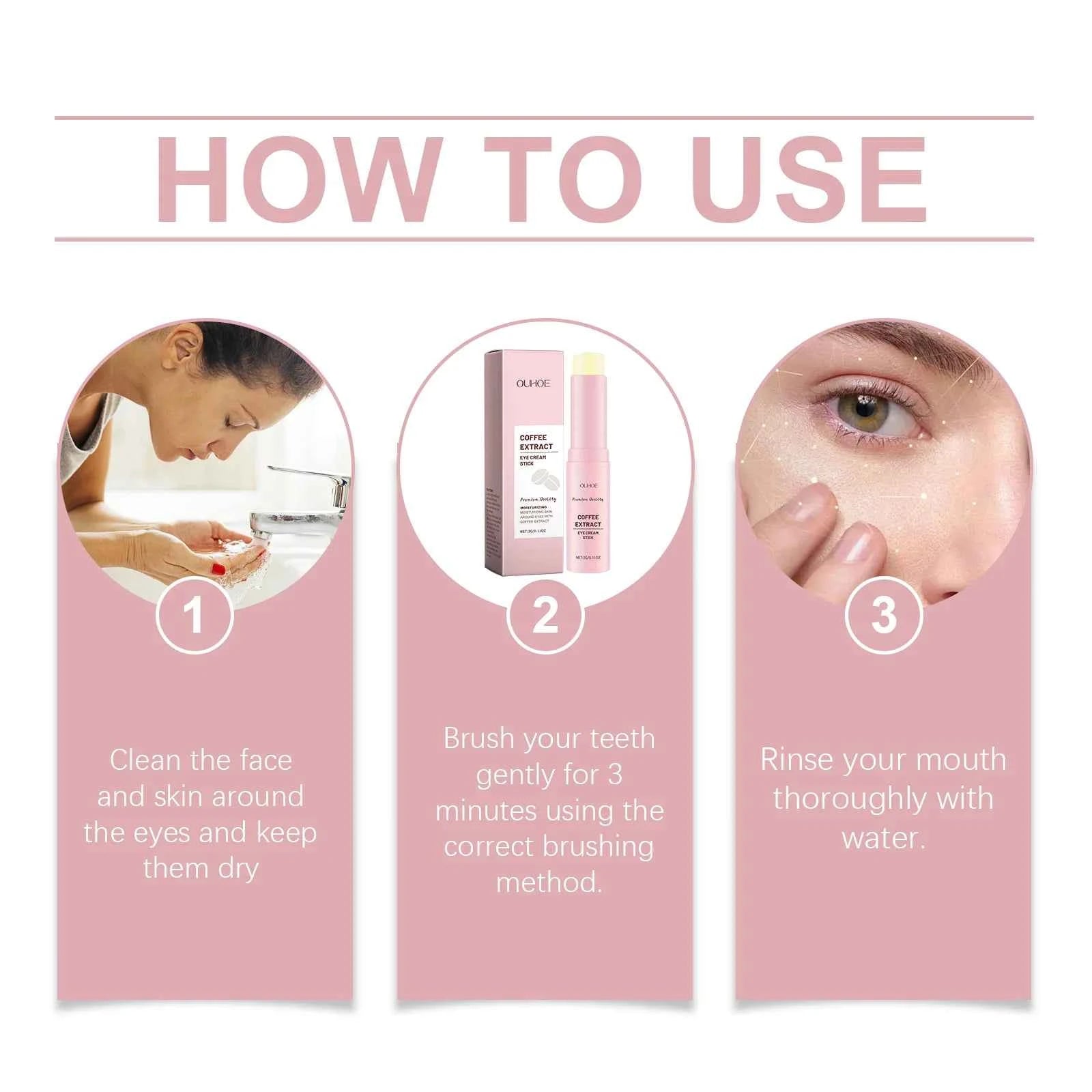 Caffeine Eye Cream Stick Lifting Firming Brighten Eyes Skin Fade Fine Lines Anti Puffiness Hydrating Moisturizing Eye Care Cream