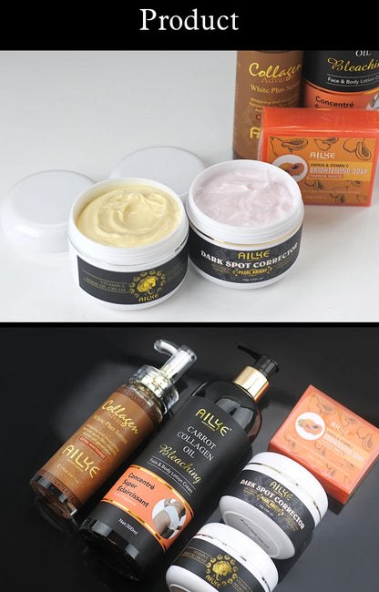 AILKE Collagen Skin Care Kit, Reduce Spots, Whitening, Even Skin Tone, For Dark Skin, Black Skin, African Skin, Caramel Skin