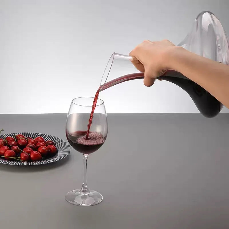 Household Red Wine Trumpet Crystal Glass Decanter 1000ml Red Wine Decanter Wine Pot Bar Wine Pourer Premium Carafe Thickened - AMULET RING STORE