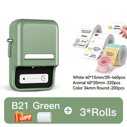 NIIMBOT B21/B1 Portable Thermal Printer 1500mAh Wireless Sticker Printer With Self-adhesive Labels For Barcode Clothing Jewelry