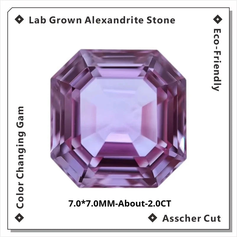 Lab Grown Alexandrite Stone High Quality Multiple Cuts Available Eco-Friendly Color Changing Gem Selectable Certificate