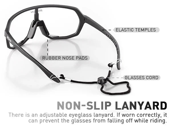 SCVCN Photochromic Cycling Glasses Men Women Clear Sports Sunglasses UV400 Protection for Cycling Running Baseball mtb