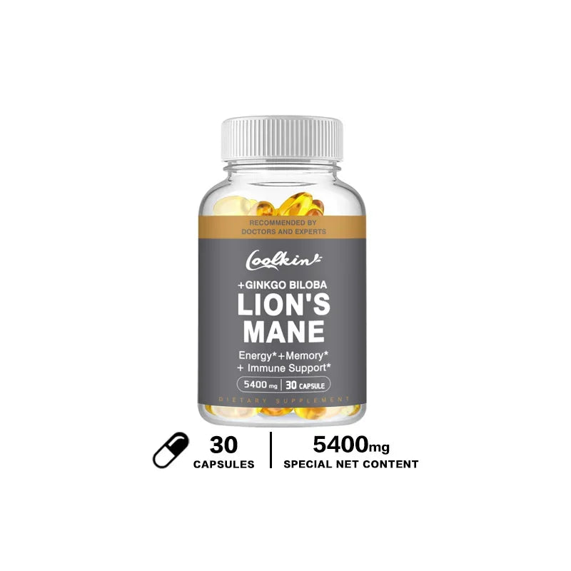 Lion's Mane Mushroom Capsules - Enhance The Immune System, Improve Memory, Protect Brain Nerves, Relieve Stress - AMULET RING STORE