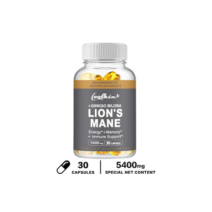 Lion's Mane Mushroom Capsules - Enhance The Immune System, Improve Memory, Protect Brain Nerves, Relieve Stress - AMULET RING STORE