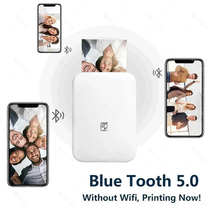 New! MT53 Color Photo Wifi Printer Portable Mobile Phone Mini Bluetooth Handheld Pocket Printing Machine 2x3 inch Sticky-Backed